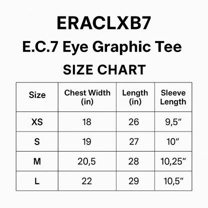 Boxy E.C.7 Eye Graphic Tee Black Acid wash